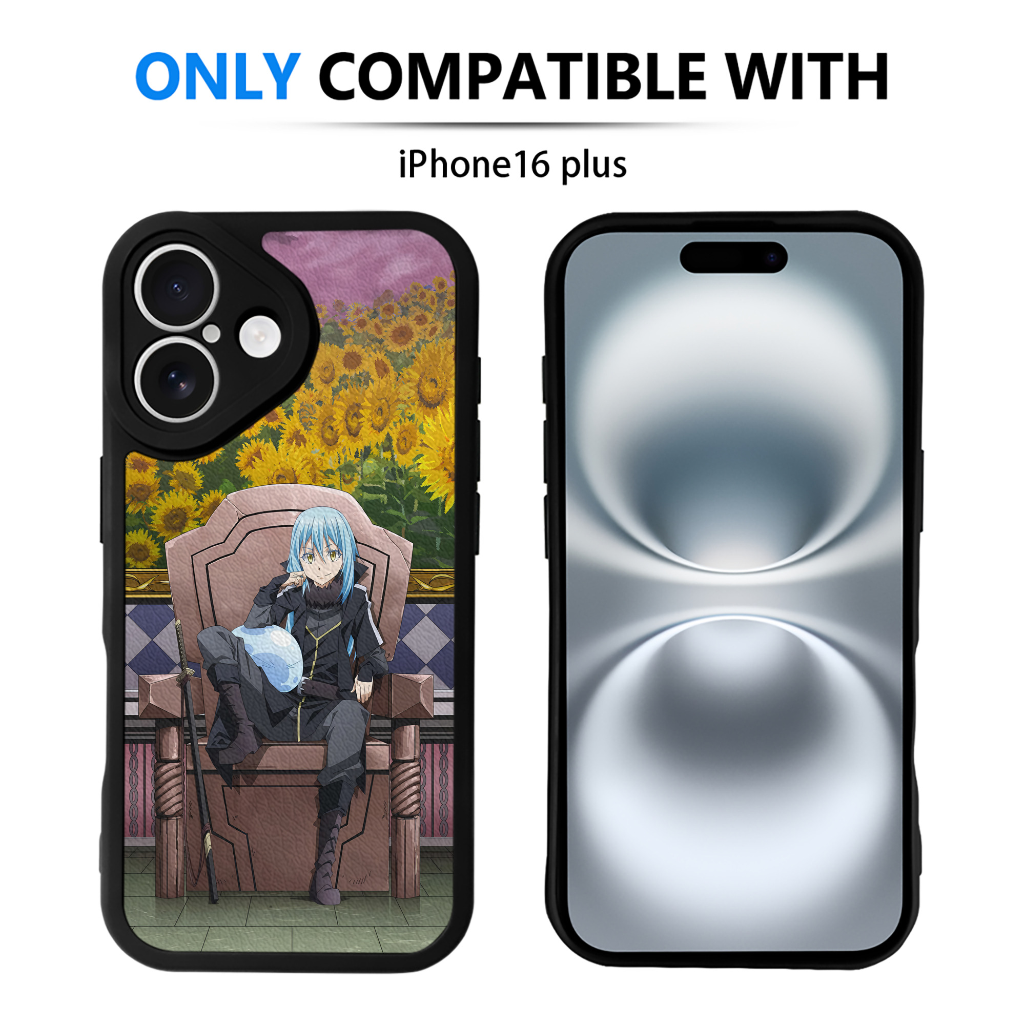 （画像用） 転スラ Regarding Reincarnated to Slime 【iPhone 16シリーズ対応】シリコンスマホケース（レザー調） 材質：シリコン